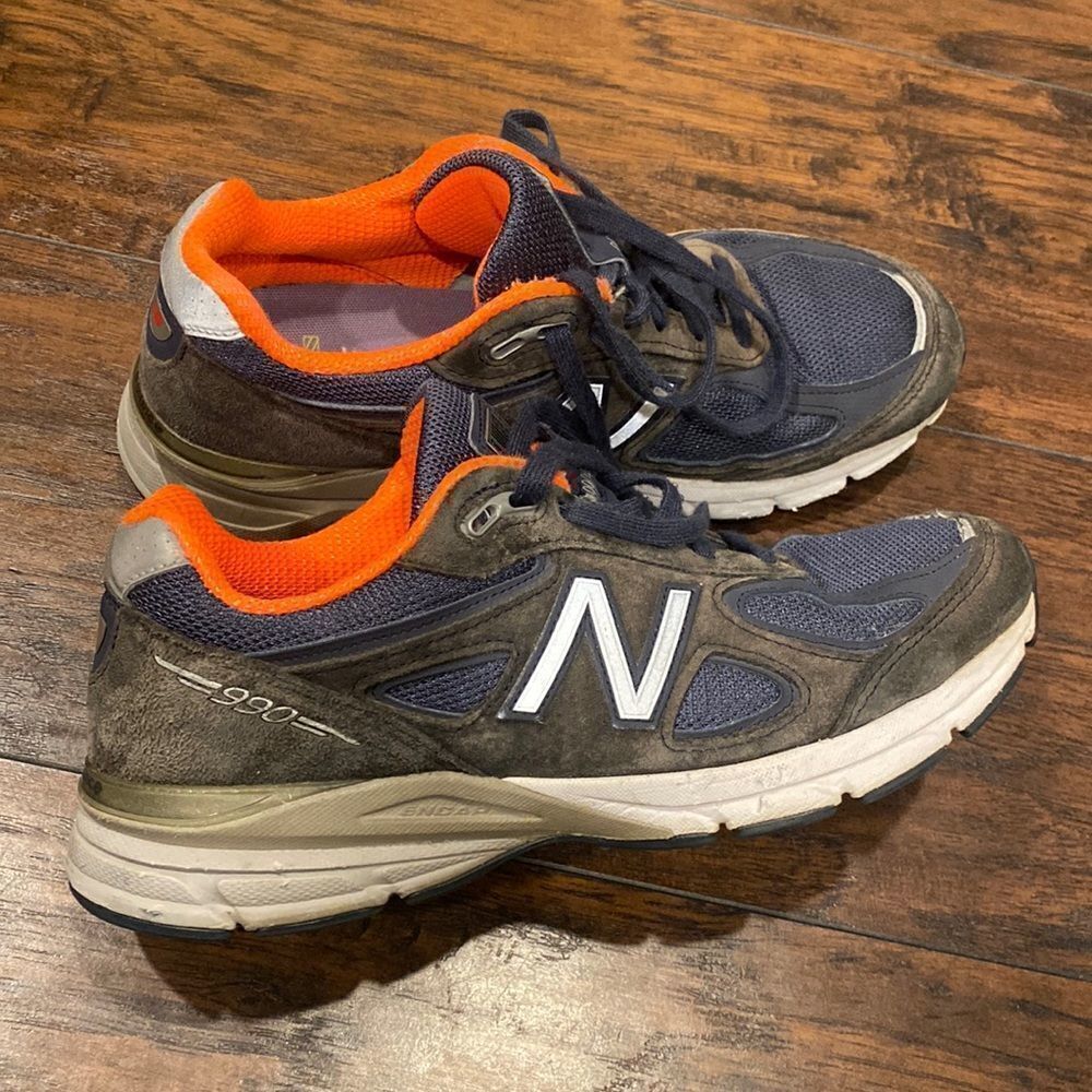 New Balance 990v4 W990NV4 Running Shoes Navy Orange Made in USA Women’s Size 9.5